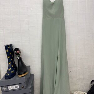 Jenny Yoo Strapless Dress in Soft Green